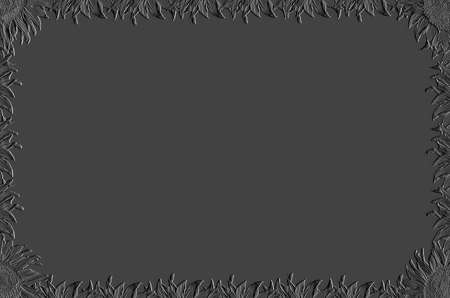 Abstract sunflowers  gray frameの写真素材