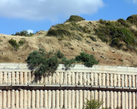 Concrete supporting wallの写真素材