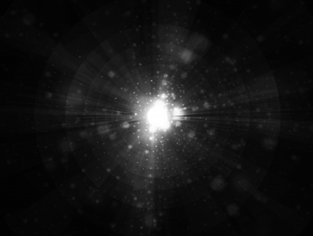 Glare and rays on a black backgroundの写真素材