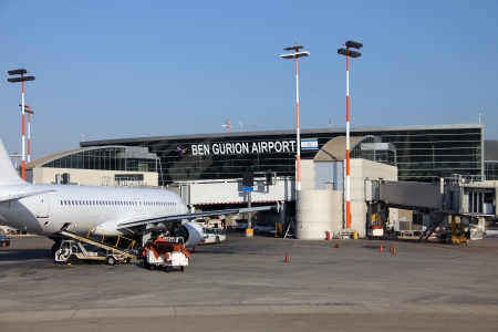 One of Terminals of Ben Gurion International Airport  in Tel Aviv, Israelのeditorial素材