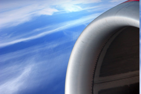 Beautiful view above the earth at the clouds below