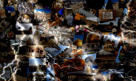 Go Jerusalem - background with travel photos of Jerusalem landmarks  の写真素材