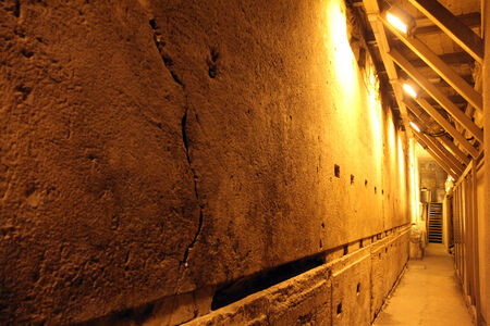 Western Wall Tunnel  485 metres  The biggest stone - 510 long tonsのeditorial素材