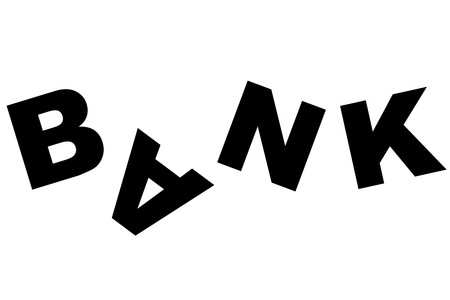 Collapsing bankの写真素材