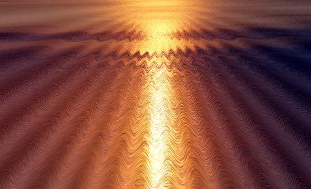 Abstract  fantasy image shows the sun path on  the Mediterranean sea surface
