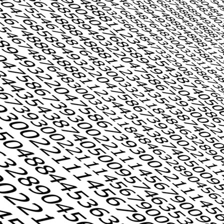  Sequences of digits stream on white backgroundの写真素材