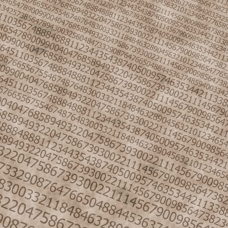  Sequences of digits stream on old photo background