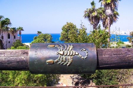 Scorpio zodiac sign on the Wishing Bridge. Jaffa. Israel.の写真素材