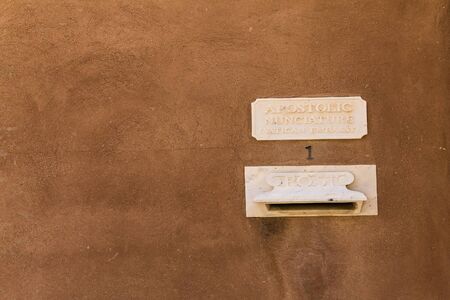 Mailbox  of Vatican Embassy in the Holy Land. Jaffa, Israelのeditorial素材