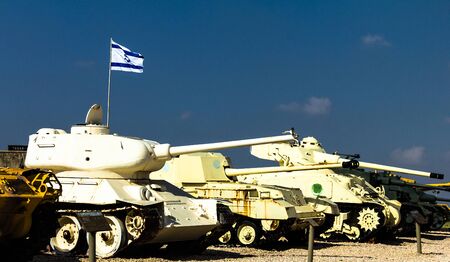 Lashiryon, memorial site for the fallen Israeli soldiers of the Armored Corps and exhibit military vehicles and tools from the Israeli wars. Latrun, Israelのeditorial素材