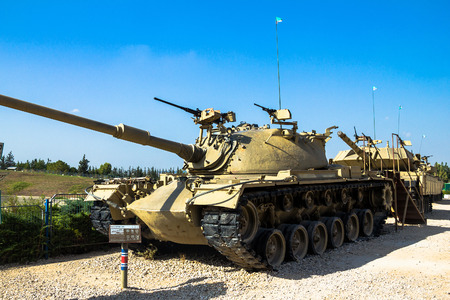 American made M48 A3 Patton Main Battle Tank on display at Yad La-Shiryon Armored Corps Museum at Latrun. Israelのeditorial素材