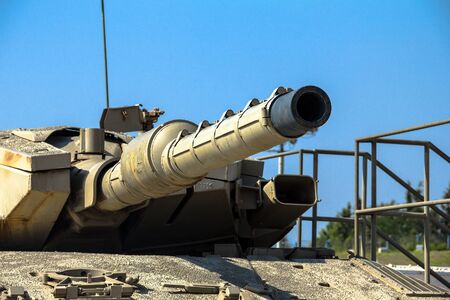 Israel made main battle tank Merkava  Mk III on display at Yad La-Shiryon Armored Corps Museum at Latrun. Israelのeditorial素材