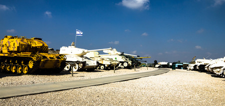 Lashiryon, memorial site for the fallen Israeli soldiers of the Armored Corps and exhibit military vehicles and tools from the Israeli wars. Latrun, Israelのeditorial素材