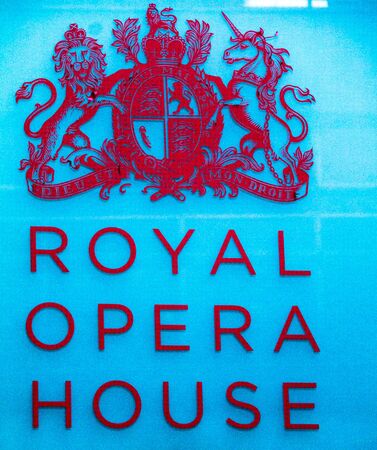 Signboard of the Royal Opera House. London, UKのeditorial素材