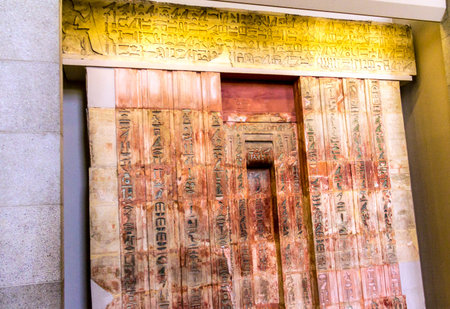 Egypt Hall of the British Museum. The Museum contain almost 71,000 books, manuscripts, drawings,...