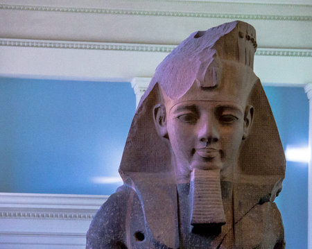 British Museum. Seated statue of Amenhotep III or Amenophis III. Thebes Egypt, about 1400BC....