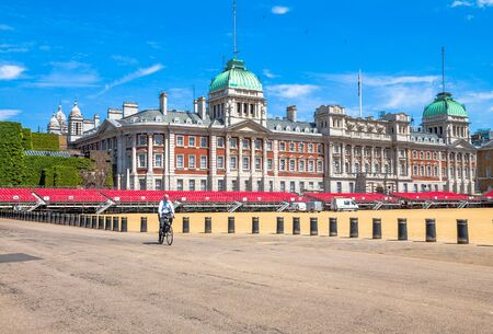 Horse Guards Parade on blue sky backgroundTavistock street sign in City of Westminster at Central London, United Kingdomのeditorial素材