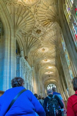 Unidentified tourists inside St. George Chapel in Windsor Castle, royal residence at Windsor in the English county of Berkshire. UKのeditorial素材
