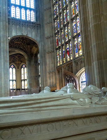 Gravestone of Queen Mary inside St. George Chapel in Windsor Castle, royal residence at Windsor in the English county of Berkshire. UKのeditorial素材