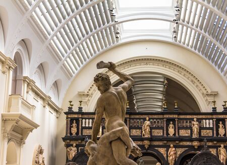 Interior one of the halls of Victoria and Albert Museum. V&A Museum is the world's largest museum of decorative arts and design.  Londonのeditorial素材