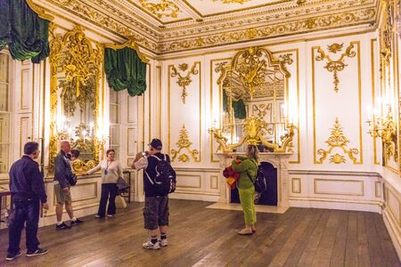 Unidentified visitios in Music Room from Norfolk House, St James's Square, London;  Victoria & Albert Museum, Londonのeditorial素材
