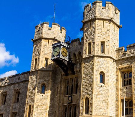 The south face of the Waterloo Block - Entrance into the vault of the royal jewels in Tower of London. UKのeditorial素材