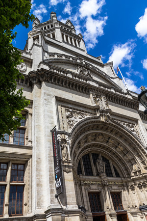 The impressive facade of the Victoria and Albert Museum .  V&A Museum is the world's largest museum of decorative arts and design. London,UKのeditorial素材