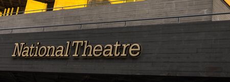 LONDON, ENGLAND, UK - JUNE 06, 2015: The Royal National Theatre iconic masterpiece of the New Brutalism designed by architect Sir Denys Lasdunのeditorial素材