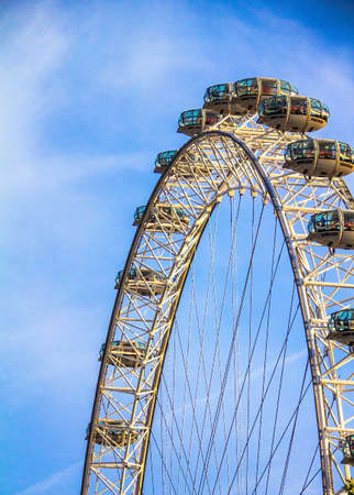 LONDON, UK - JUNE 6, 2015: London Eye . London Eye is a giant Ferris wheel situated on the banks of the River Thamesのeditorial素材