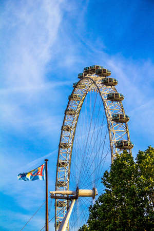 LONDON, UK - JUNE 6, 2015: London Eye . London Eye is a giant Ferris wheel situated on the banks of the River Thamesのeditorial素材