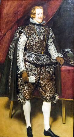 LONDON, UK - JUNE 7, 2015: Philip IV of Spain in Brown and Silver(1631-1632)  by Diego Velazquez(1599-1560) at the National Gallery of London.  at the National Gallery of London.のeditorial素材