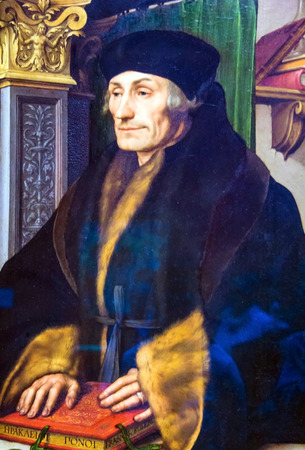 LONDON, UK - JUNE 7, 2015: Erasmus(1523) by Hans Holbein the Younger(1497-1543)  at the National Gallery of London.のeditorial素材