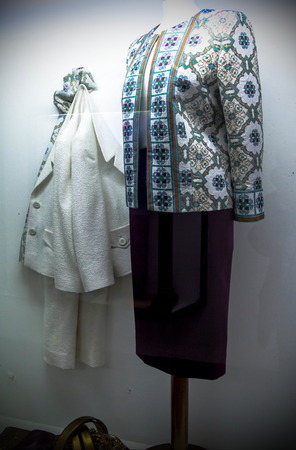 Salzburg, Austria - July 15, 2017: Showcase of fashion boutique women's clothing in historical center of the famous city of Salzburgのeditorial素材