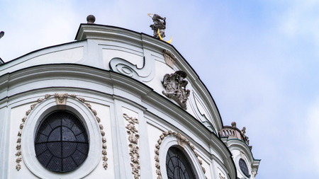 Collegiate Church (Kollegienkirche) one of the most important and beautiful baroque architecture in the city. Salzburg. Austriaの写真素材