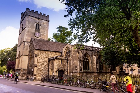 Oxford, UK - June 08, 2015: Saint Mary Magdalen church seen from Magdalen Street Westのeditorial素材