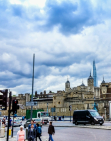 Blurred view of Tower of Londonの写真素材