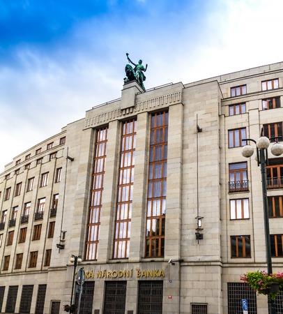 Prague, Czech Republic -July 23,2017: Czech National Bank( Ceska Narodni banka) , building of public financial institution. Central and reserve bankのeditorial素材