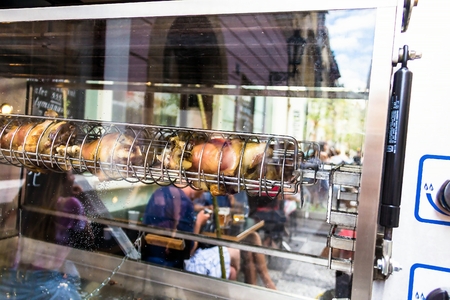 Roast pork leg on the grill. Prague.のeditorial素材