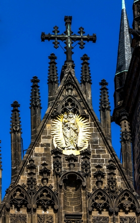 Detail of Church of our lady before tyn at Prague, Czechのeditorial素材