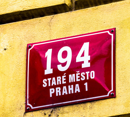 Prague, Czech Republic -July 23,2017: Street sign, Prague, Stare Mesto