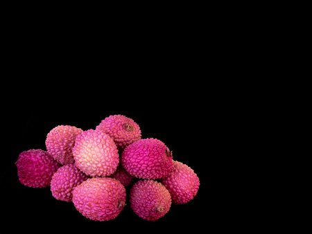 Lychee- small rounded fruit with sweet white scented flesh, a large central stone, and a thin rough...