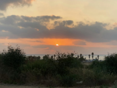 Beautiful sunset over the Mediterranean Sea.