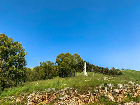 Panorama of the Upper Galilee surrounding town Metula and Safed ( Tsfat )Northern Israelの写真素材