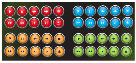 Media Player Icon setのイラスト素材