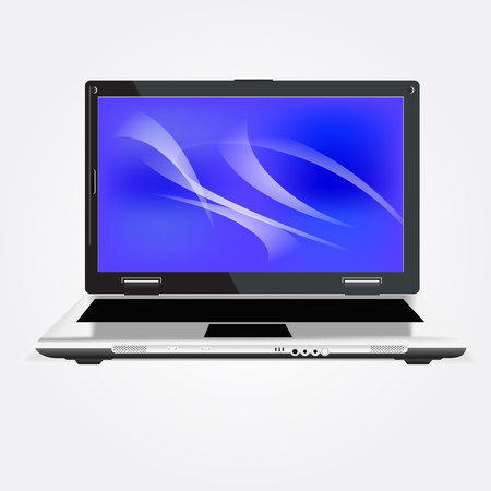 Laptop computer. Vector illustration isolated over white backgroundのイラスト素材