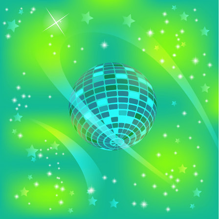 disco party background. ball, nightclub and nightlife, vector illustrationのイラスト素材
