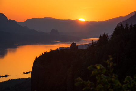 Sunset over Lake Tahoe in the Sierra Nevada mountains, California