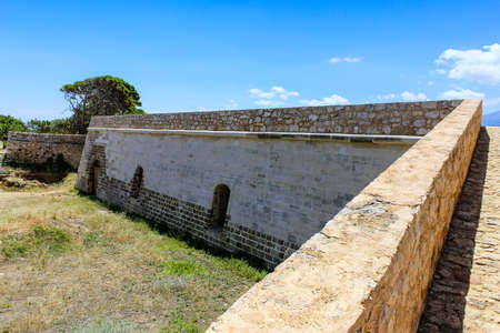 Casemates and walls of the ancient fortress in Greeceの写真素材
