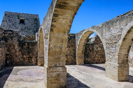 Stone vaulted constructions in a fortressの写真素材