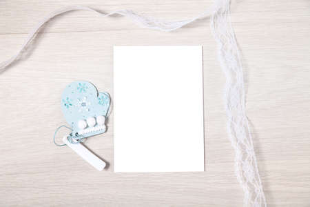 5x7 Invitation Mockup, Elegant Design Minimalist Baby Shower Invitation Templateの写真素材